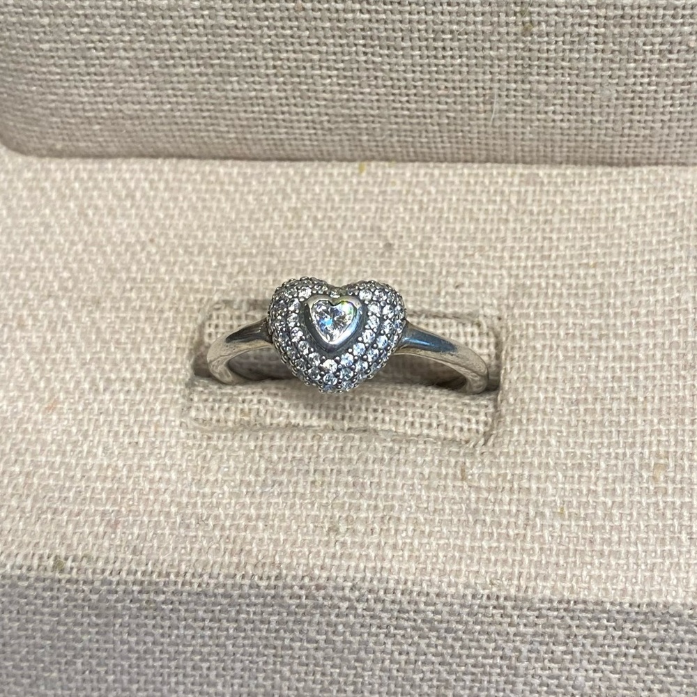 Pandora Heart Ring Clear CZ Sterling Silver